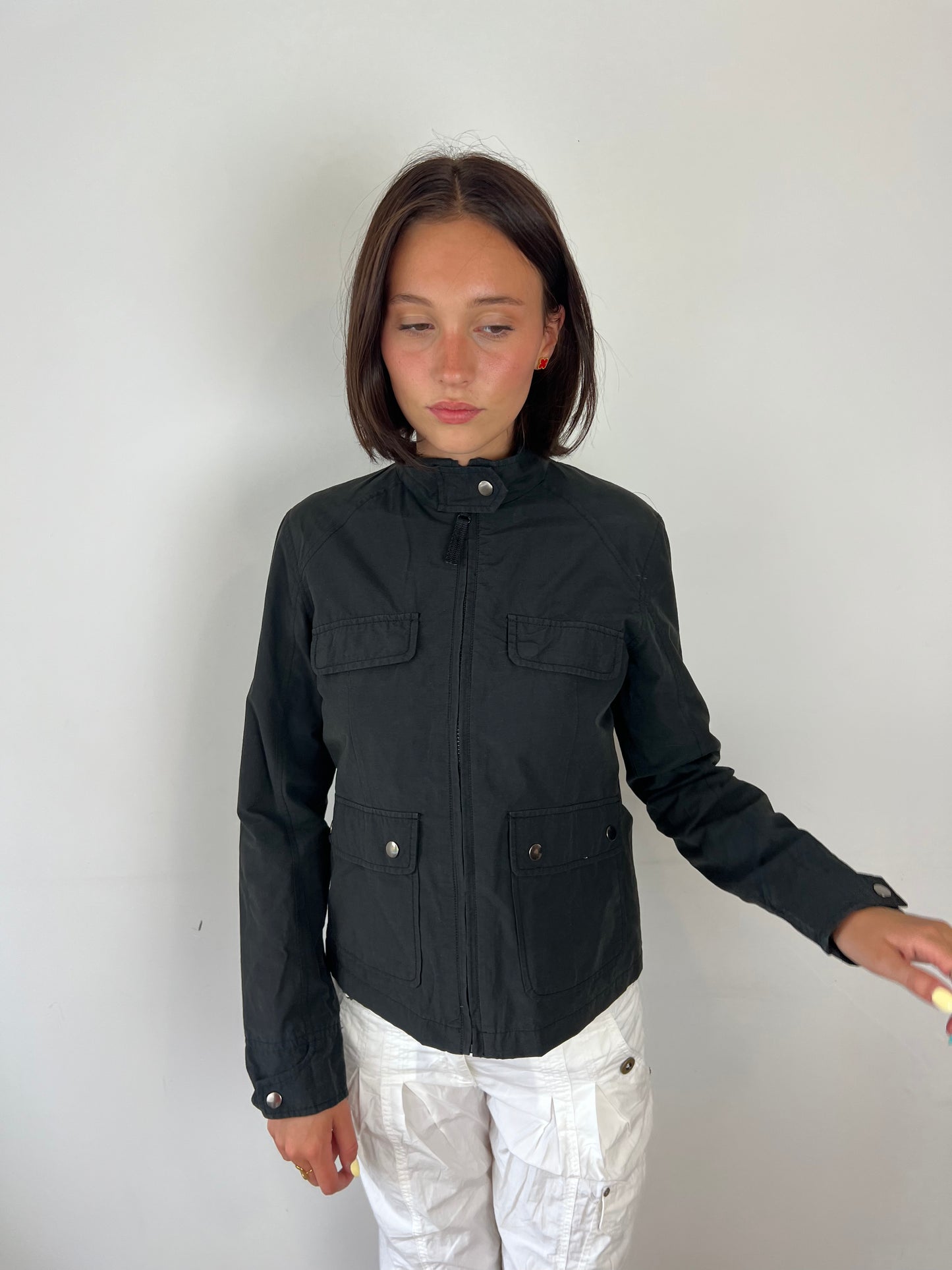 Vintage black cargo utility jacket, S