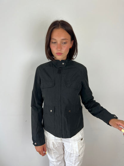 Vintage black cargo utility jacket, S