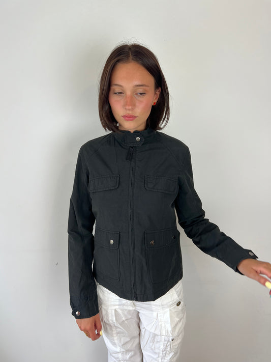 Vintage black cargo utility jacket, S
