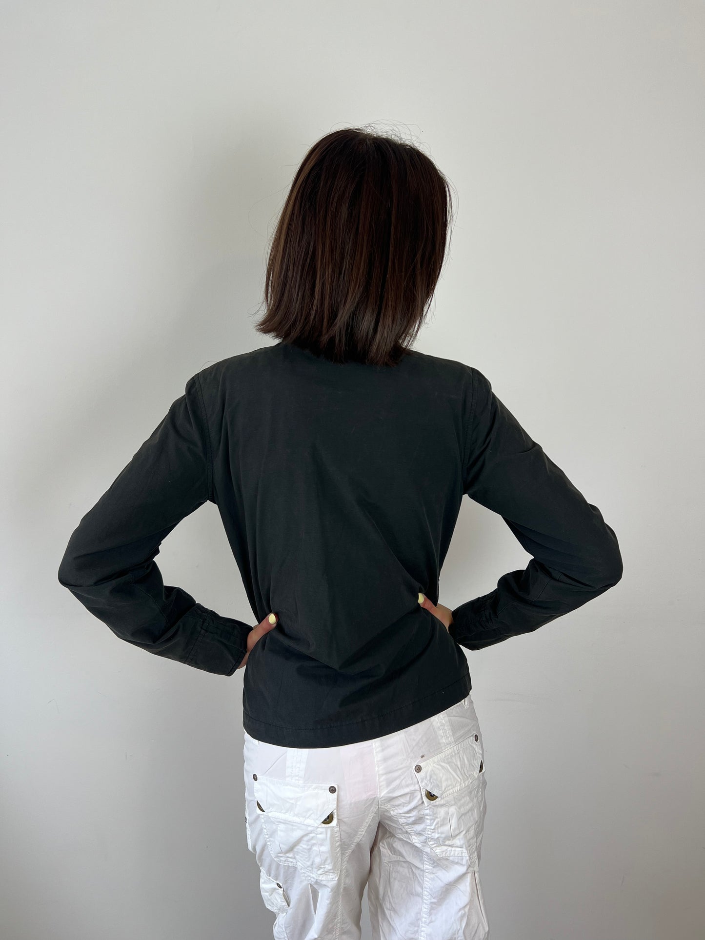 Vintage black cargo utility jacket, S