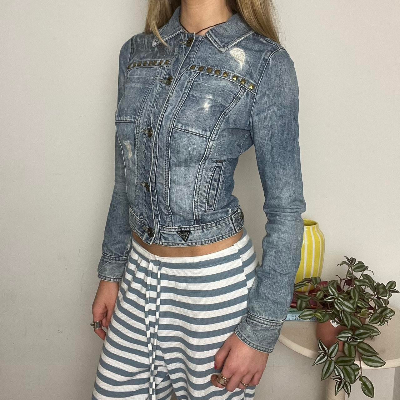 GUESS jeans studded denim jacket