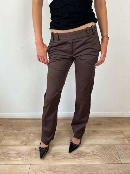Sinéquanone brown pinstripe trousers, S