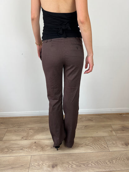 Sinéquanone brown pinstripe trousers, S