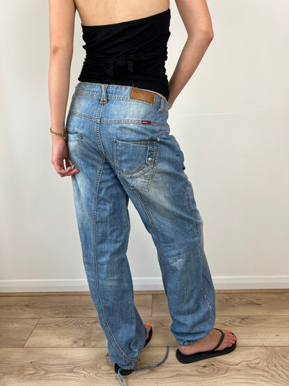 ONLY distressed parachute trousers, L