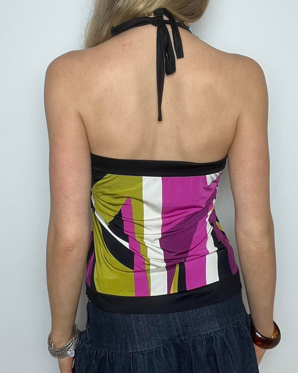 vintage 90s geometric halter top