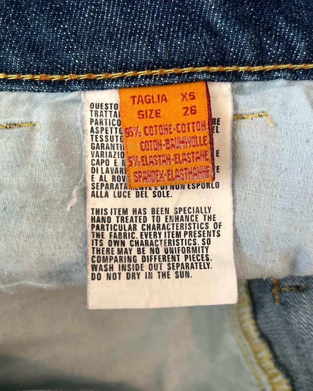 vintage washed denim mini skirt