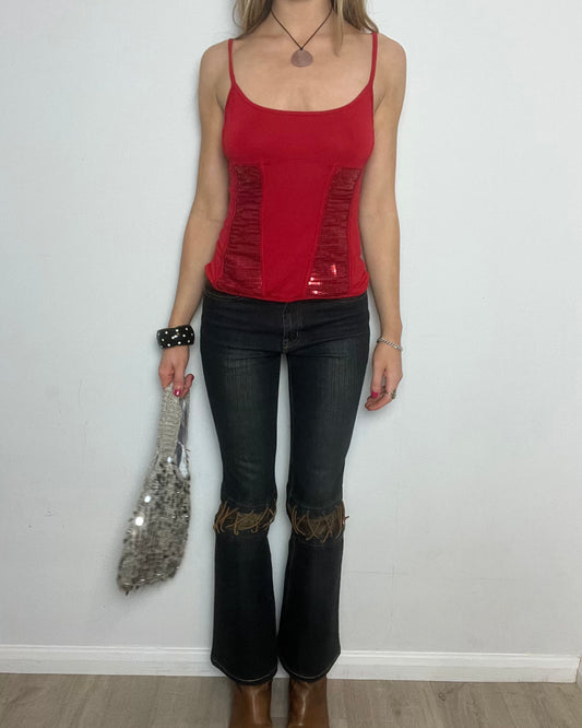 vintage 00s dark wash flare jeans