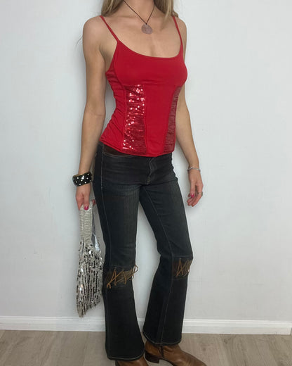 vintage 00s dark wash flare jeans