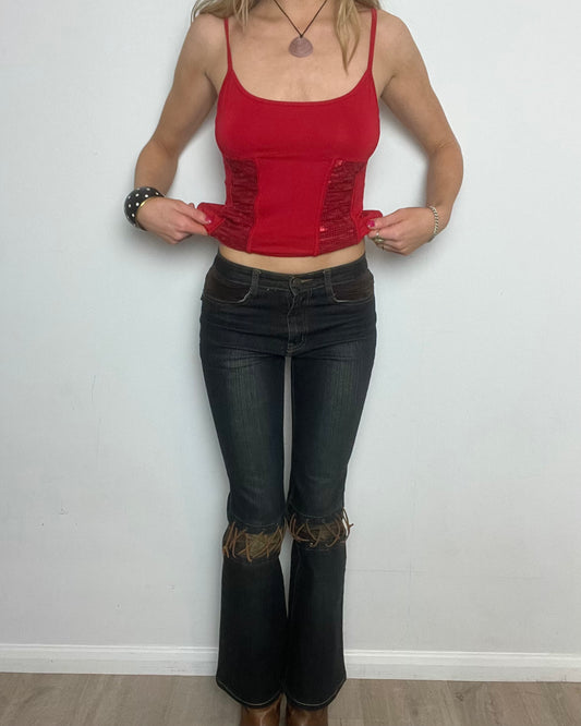 vintage 00s dark wash flare jeans