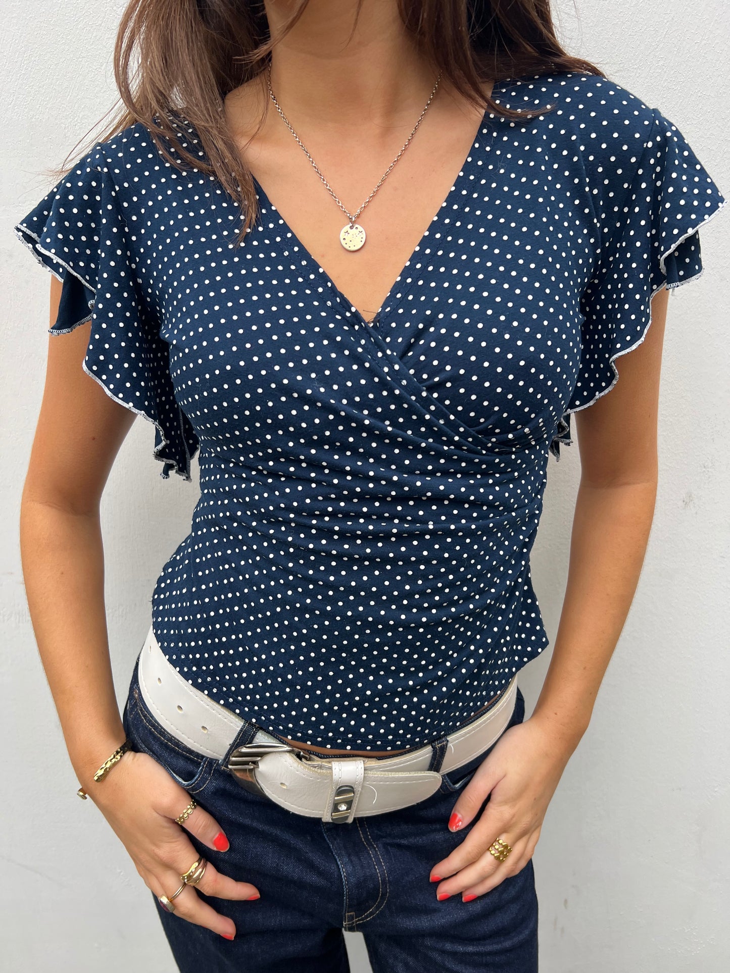 vintage 00s polka dot top