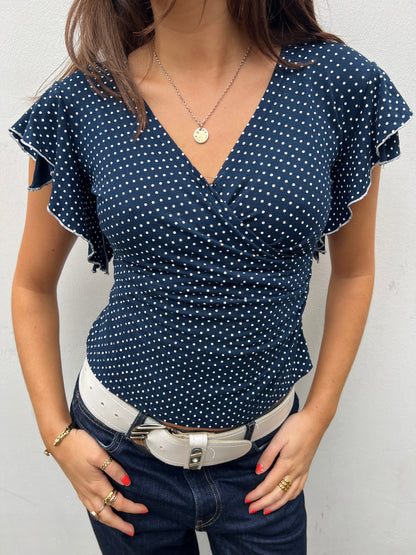 vintage 00s polka dot top