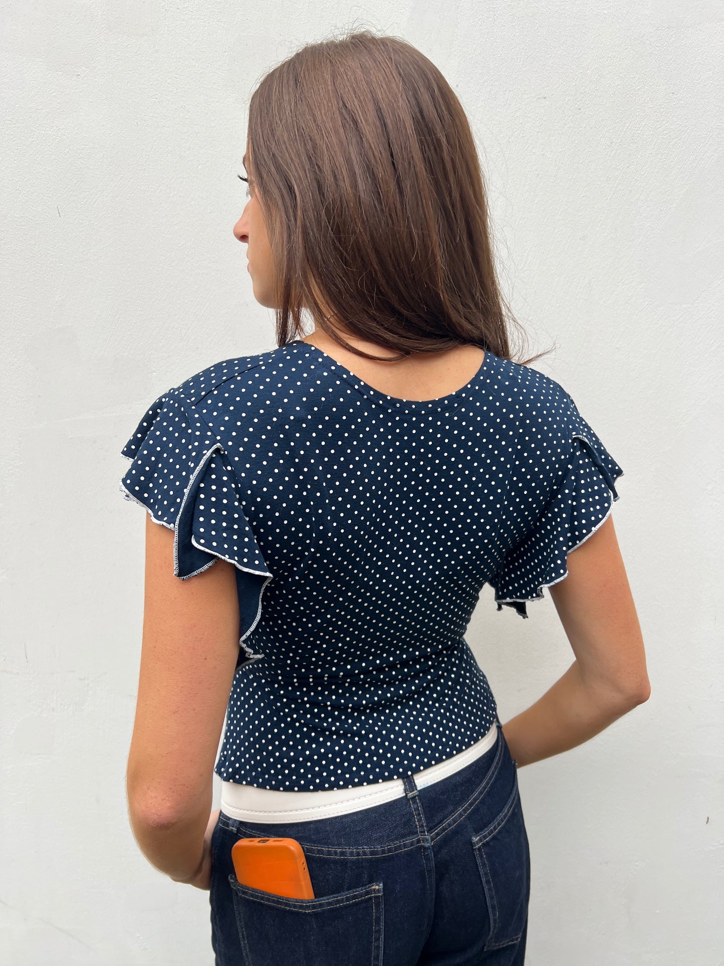 vintage 00s polka dot top