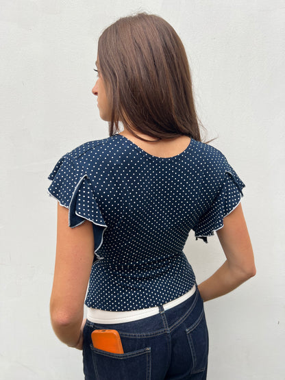 vintage 00s polka dot top