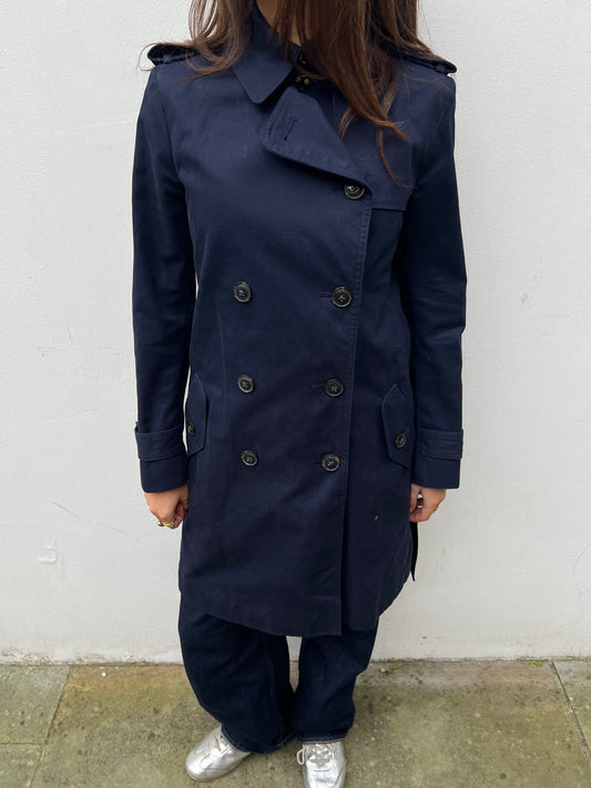 navy trench coat