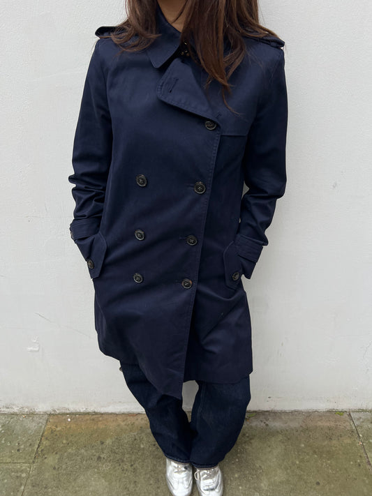 navy trench coat