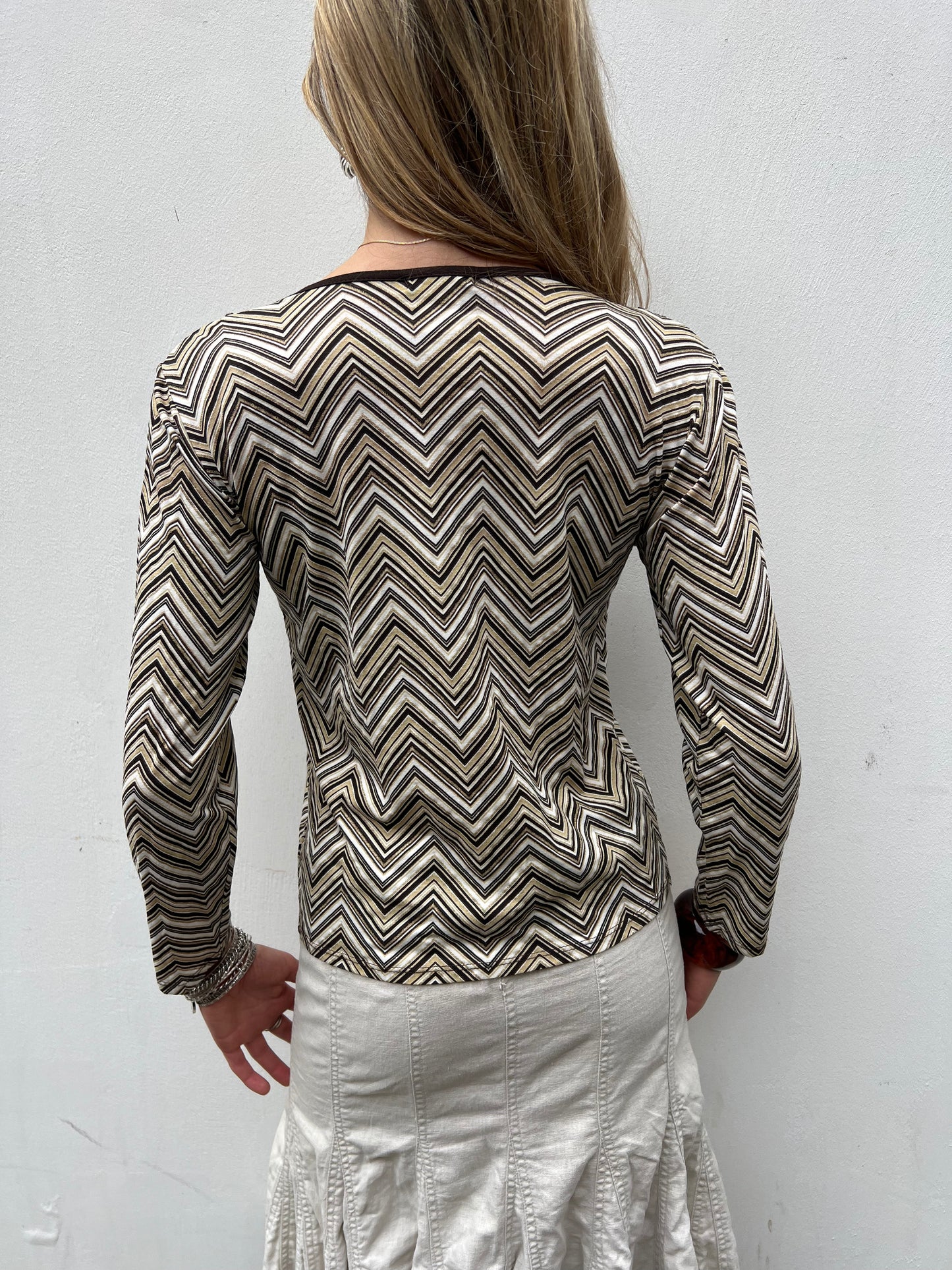 boho brown chevron long sleeve