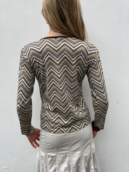 boho brown chevron long sleeve