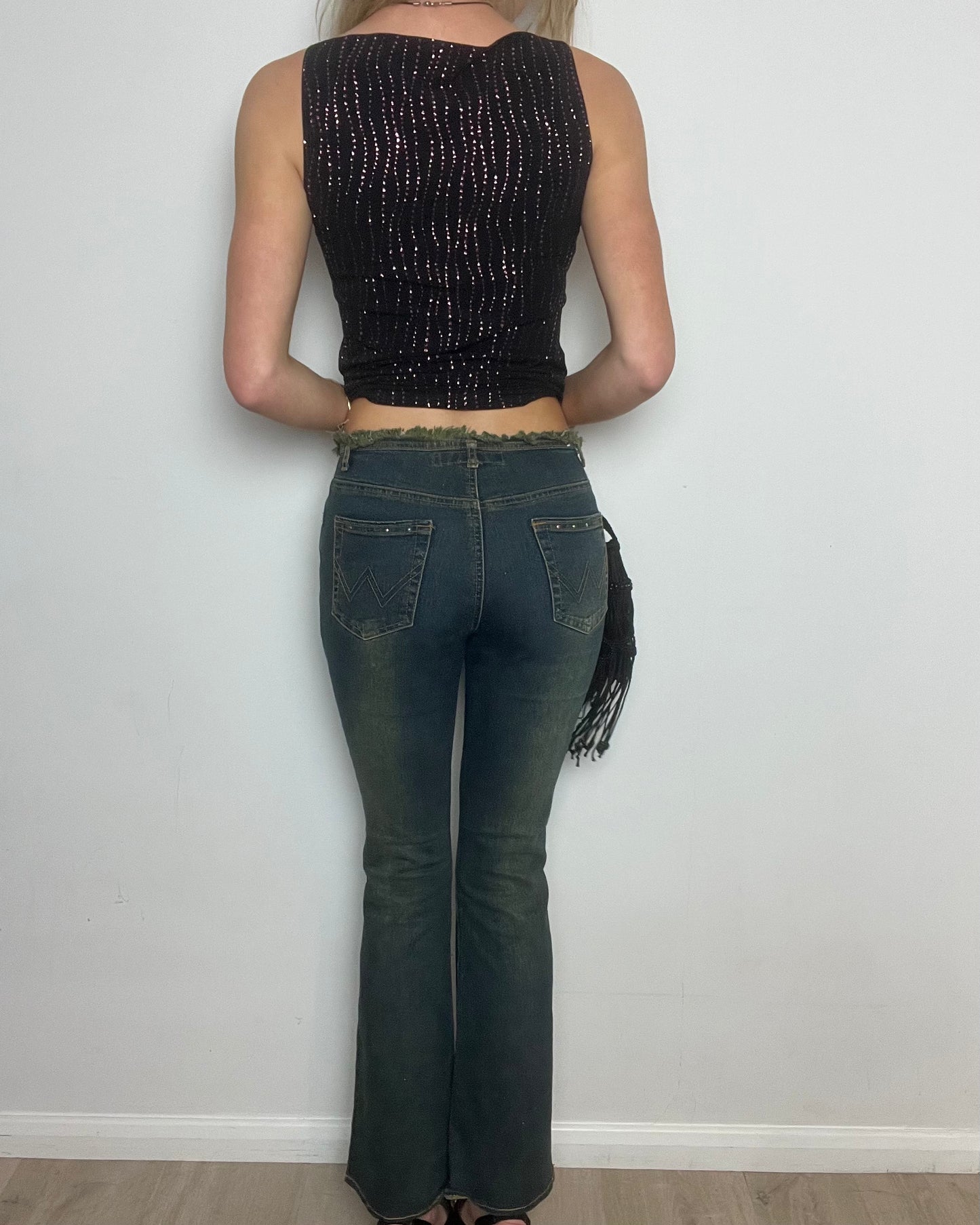 vintage 00s studded flare jeans