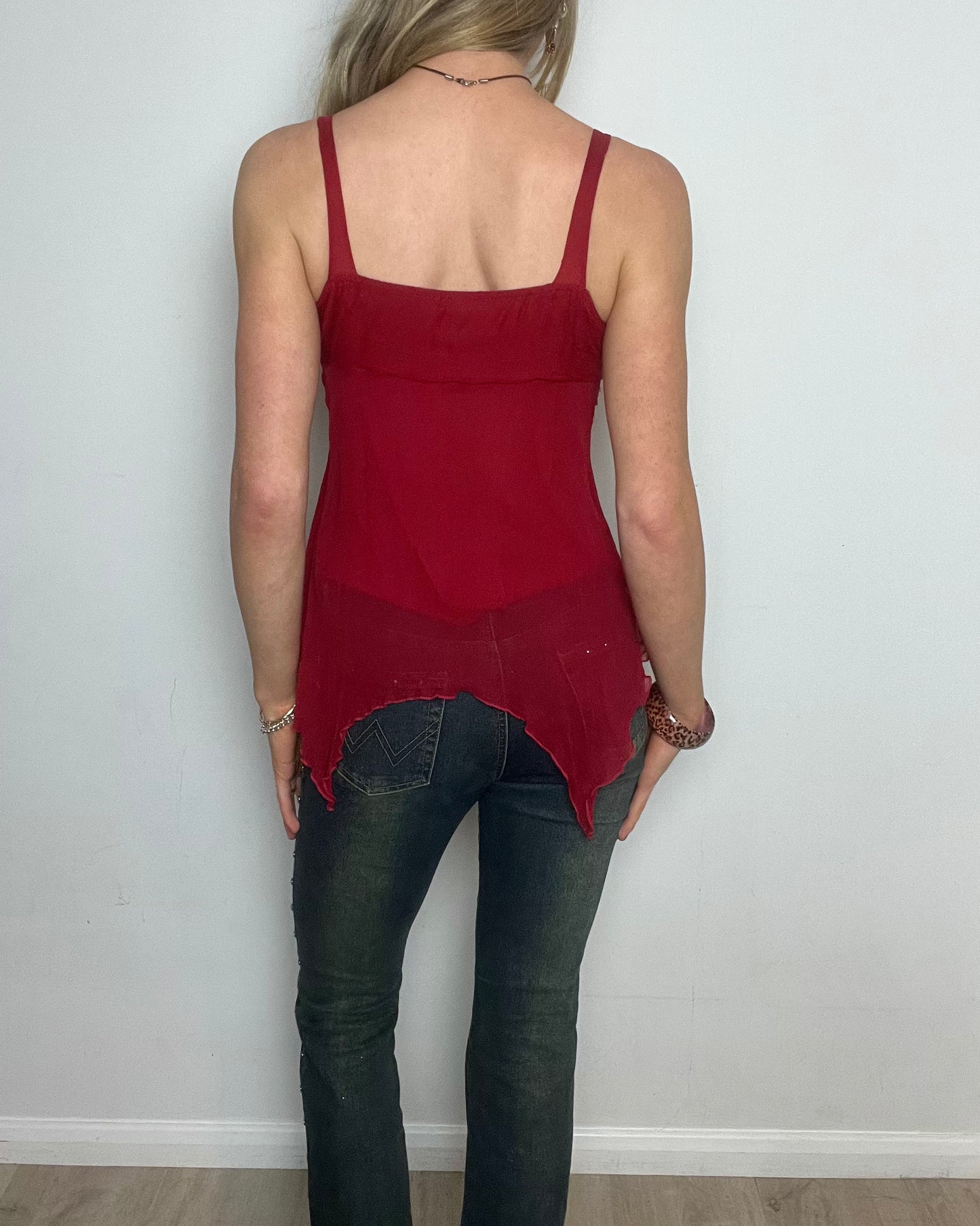 'motivi' red sequin cami top
