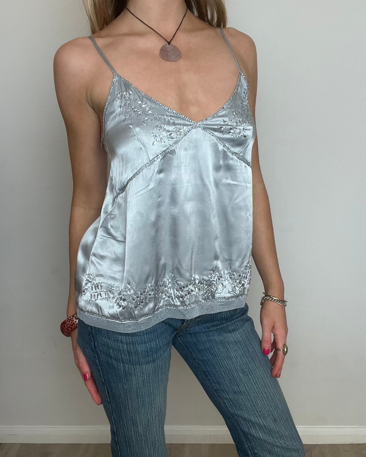 'BAY' silver sequin cami