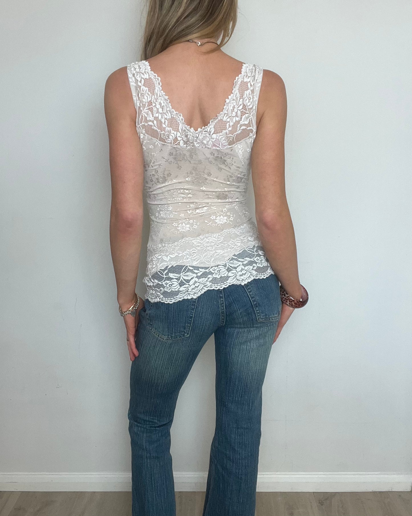 light pink lace cami top