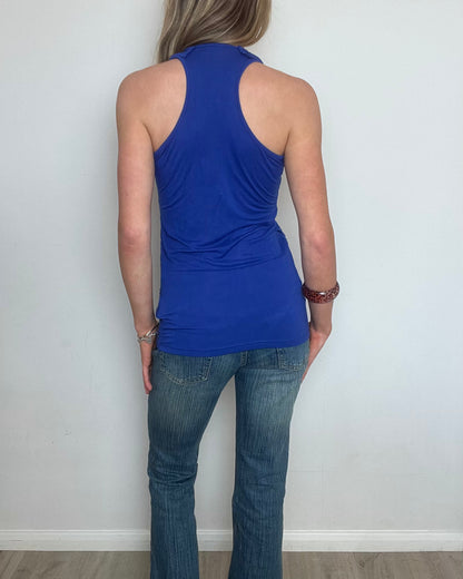 vintage 00s blue sequin top