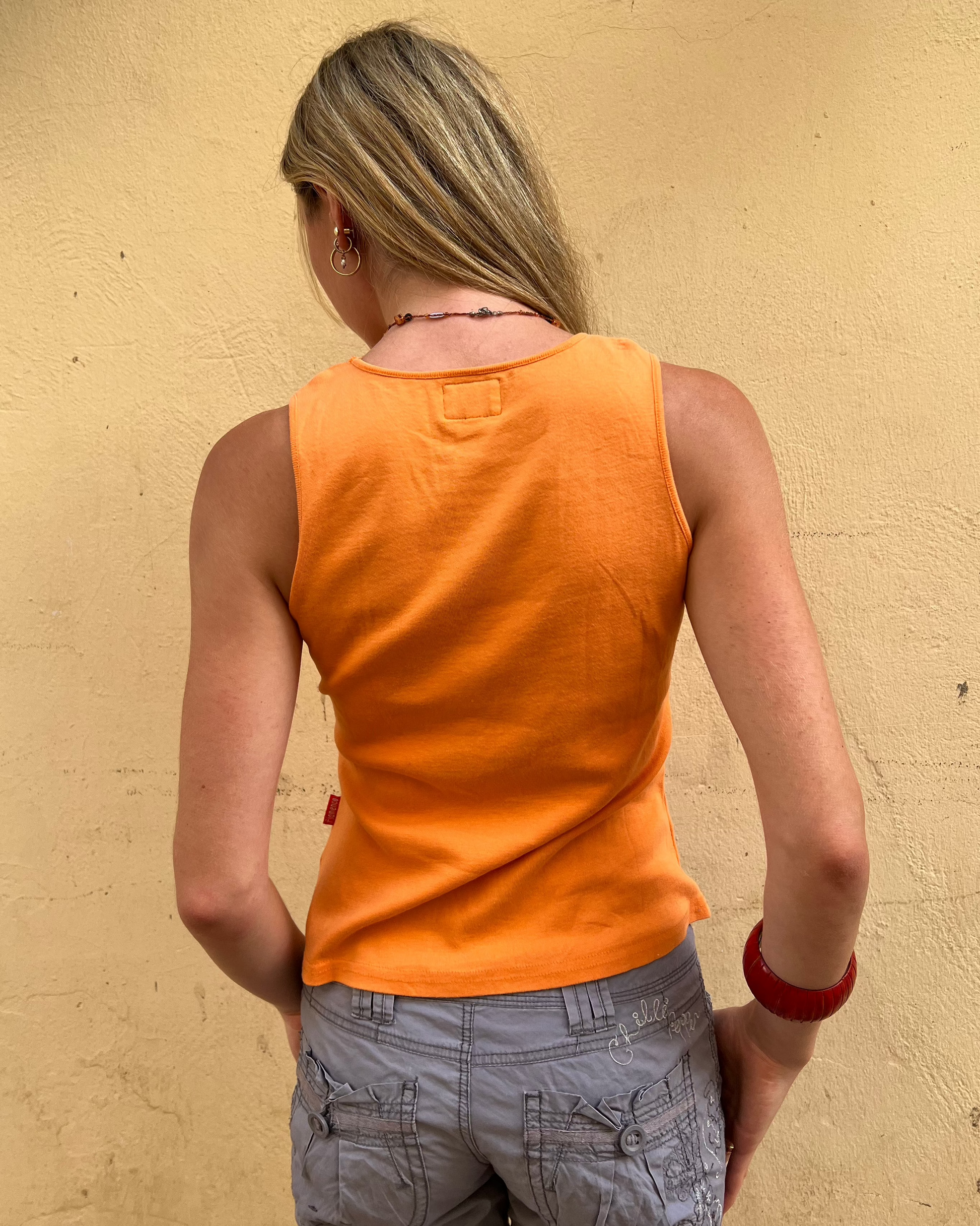 Orange graphic tank top