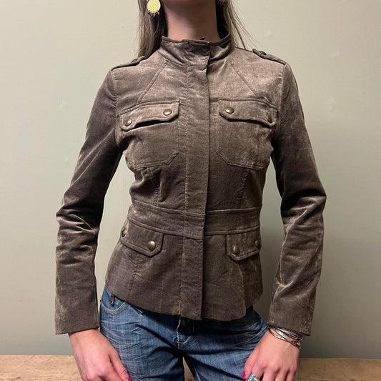 khaki military jacket, S