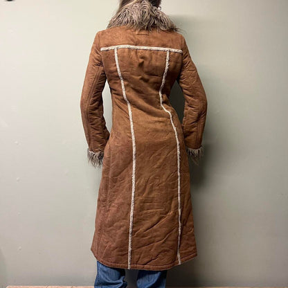 Miss Sixty brown faux fur afghan coat