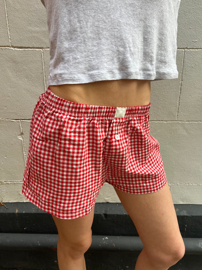 gingham mini shorts