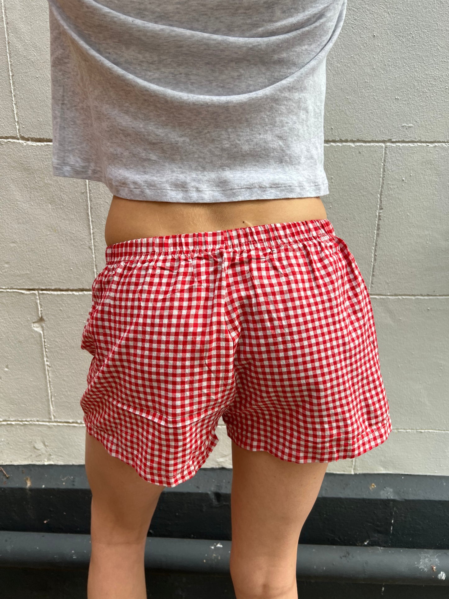 gingham mini shorts