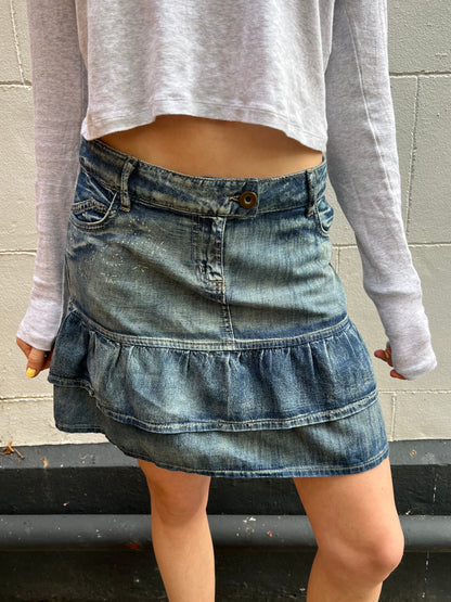 vintage denim rara mini skirt