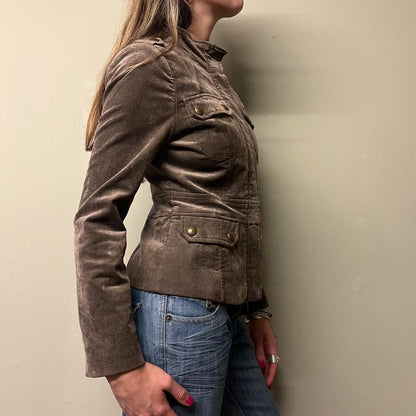 khaki military jacket, S