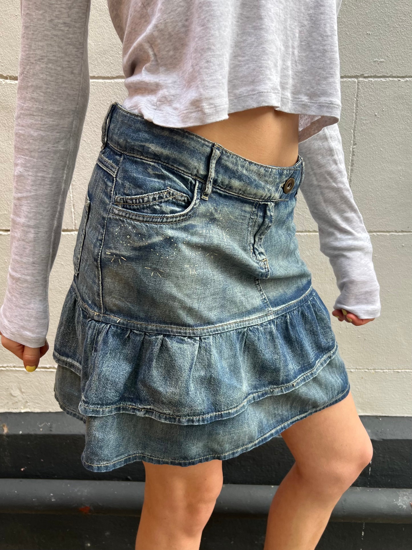 vintage denim rara mini skirt