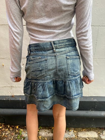 vintage denim rara mini skirt