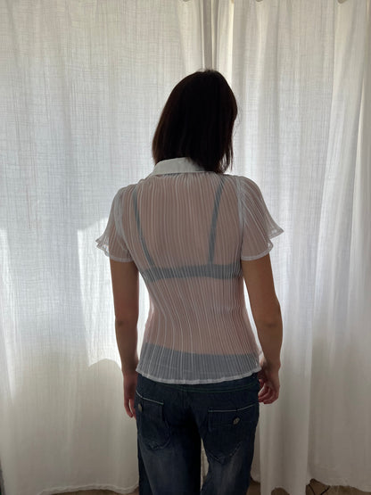 Vintage white sheer blouse