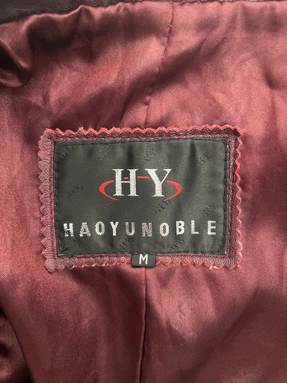 vintage burgundy button up leather jacket