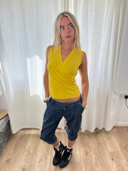 Vintage balloon leg denim capris