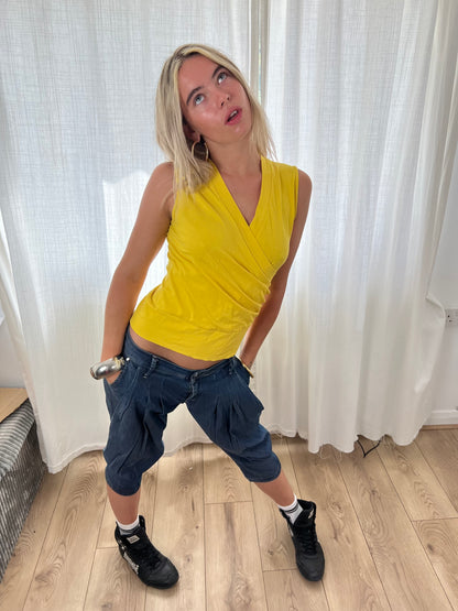 Vintage balloon leg denim capris