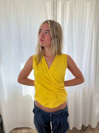 Vintage yellow ruched top
