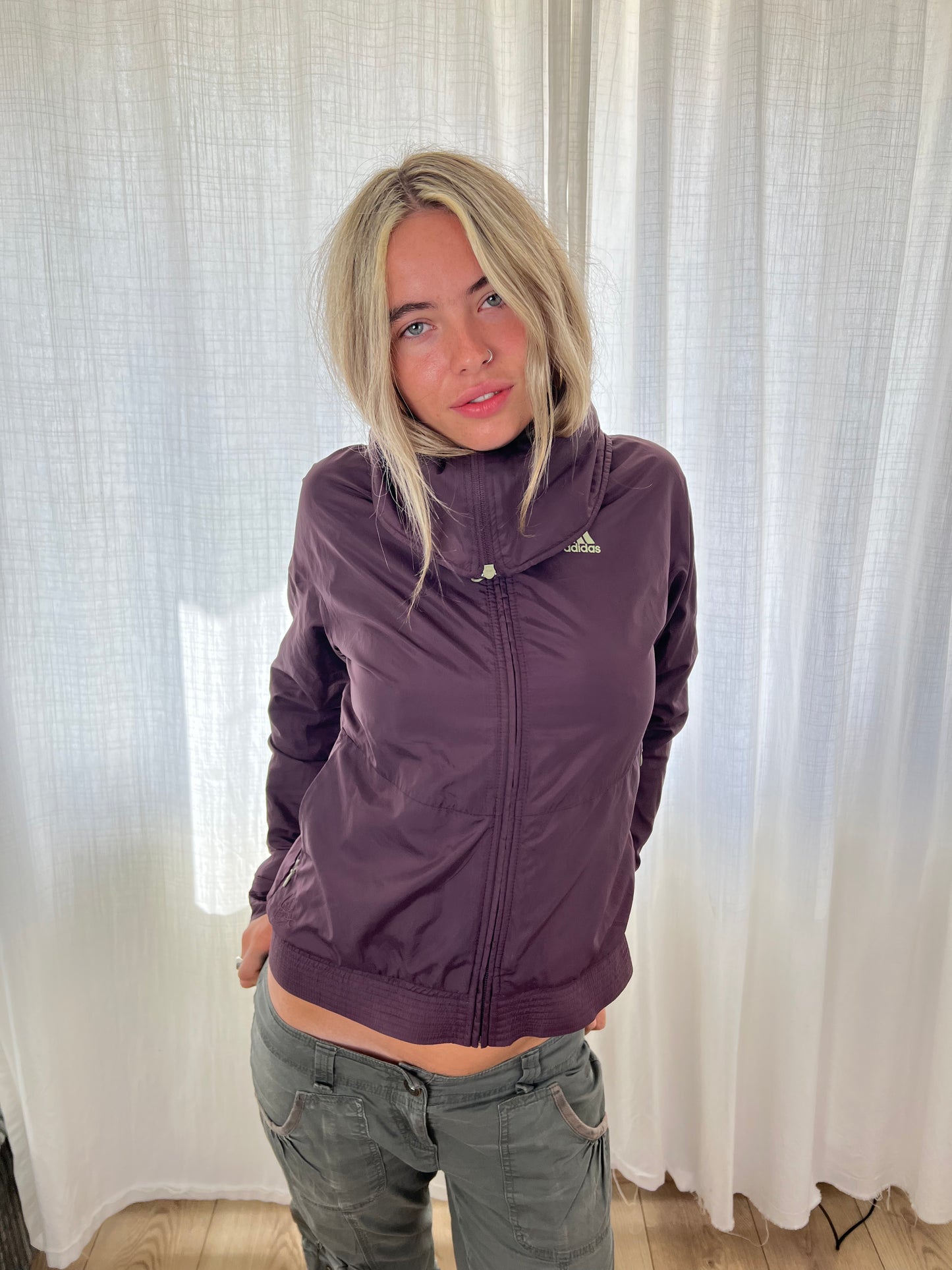 Adidas purple zip up jacket