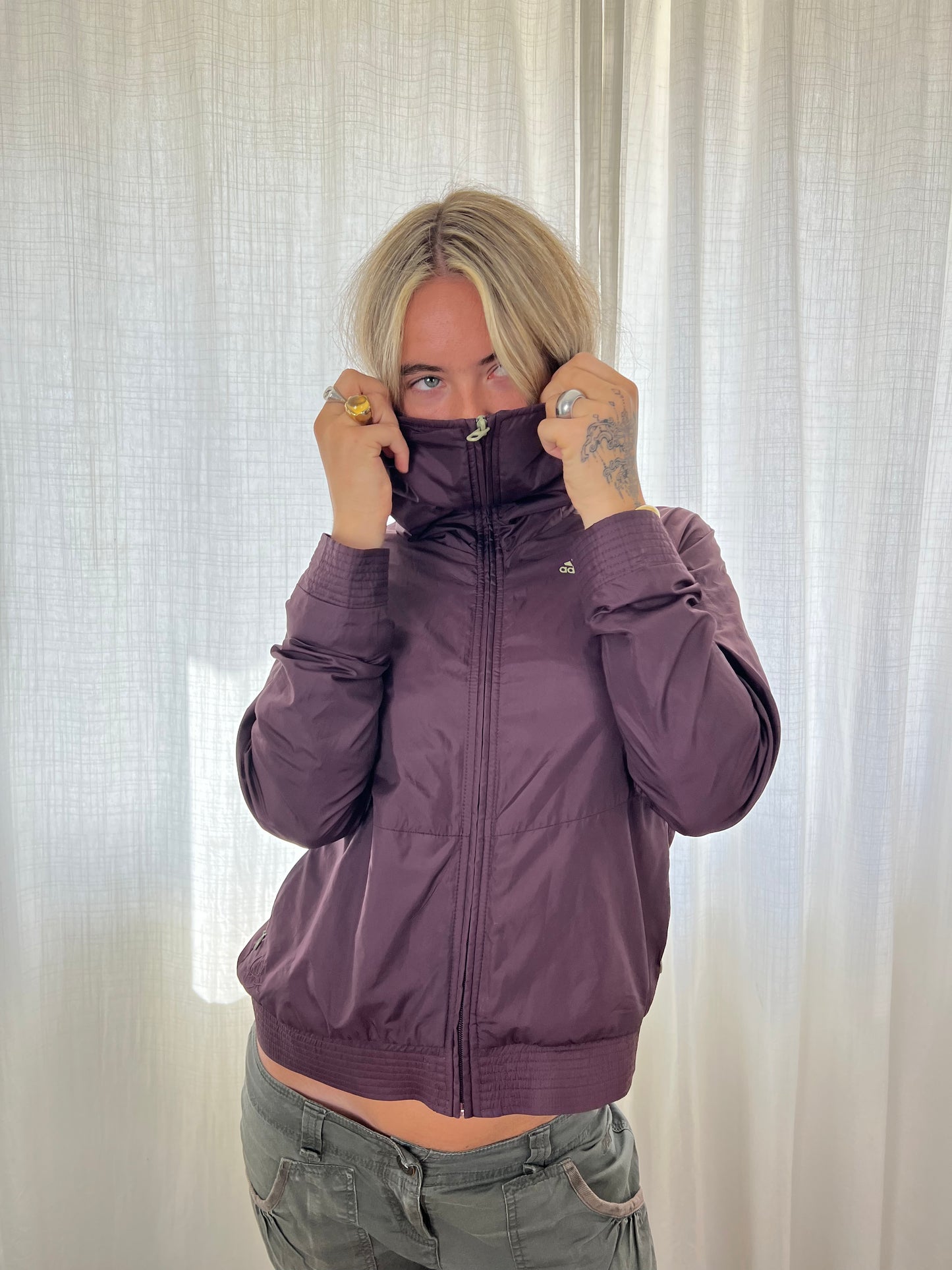 Adidas purple zip up jacket