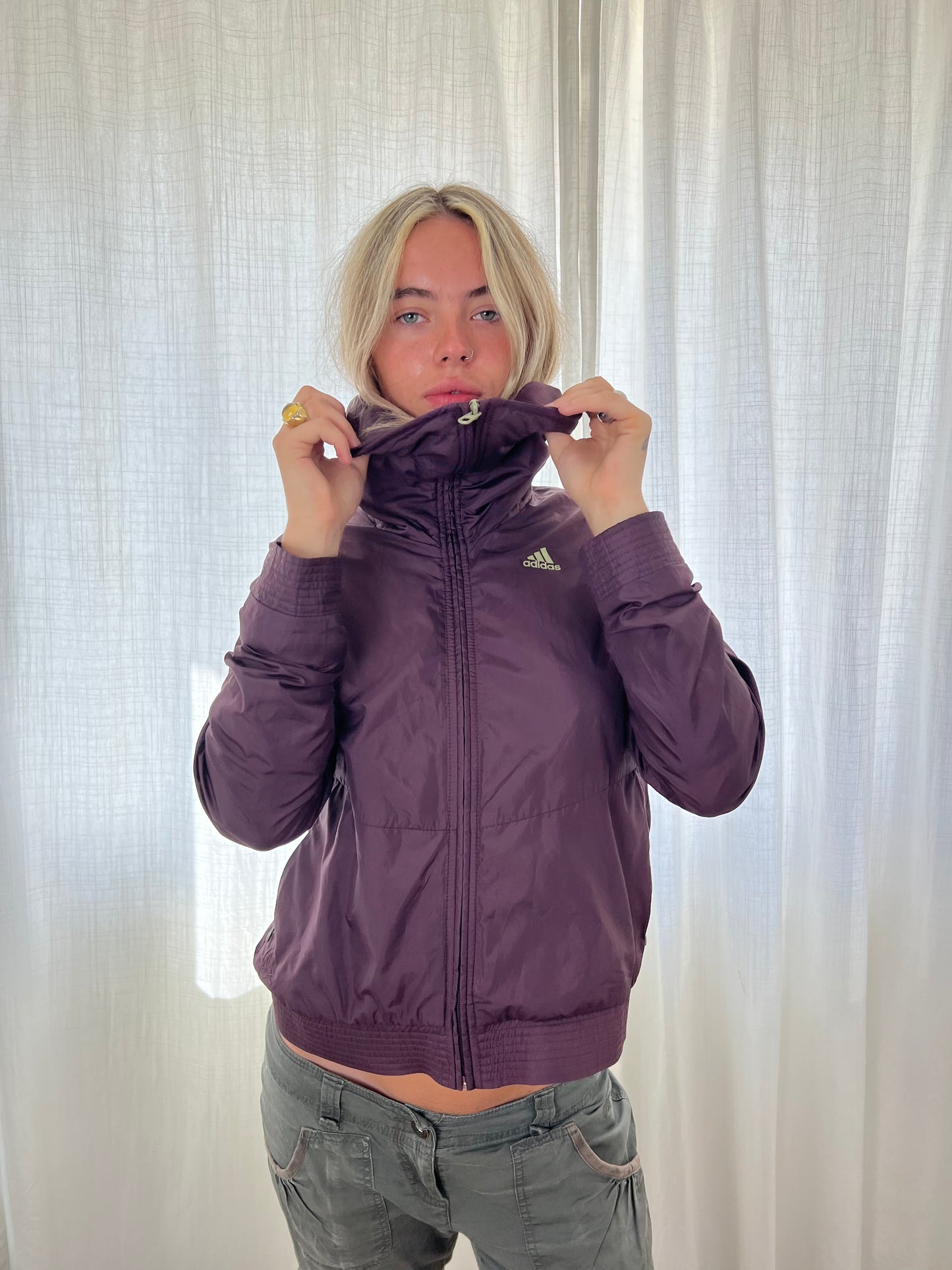 Adidas purple zip up jacket