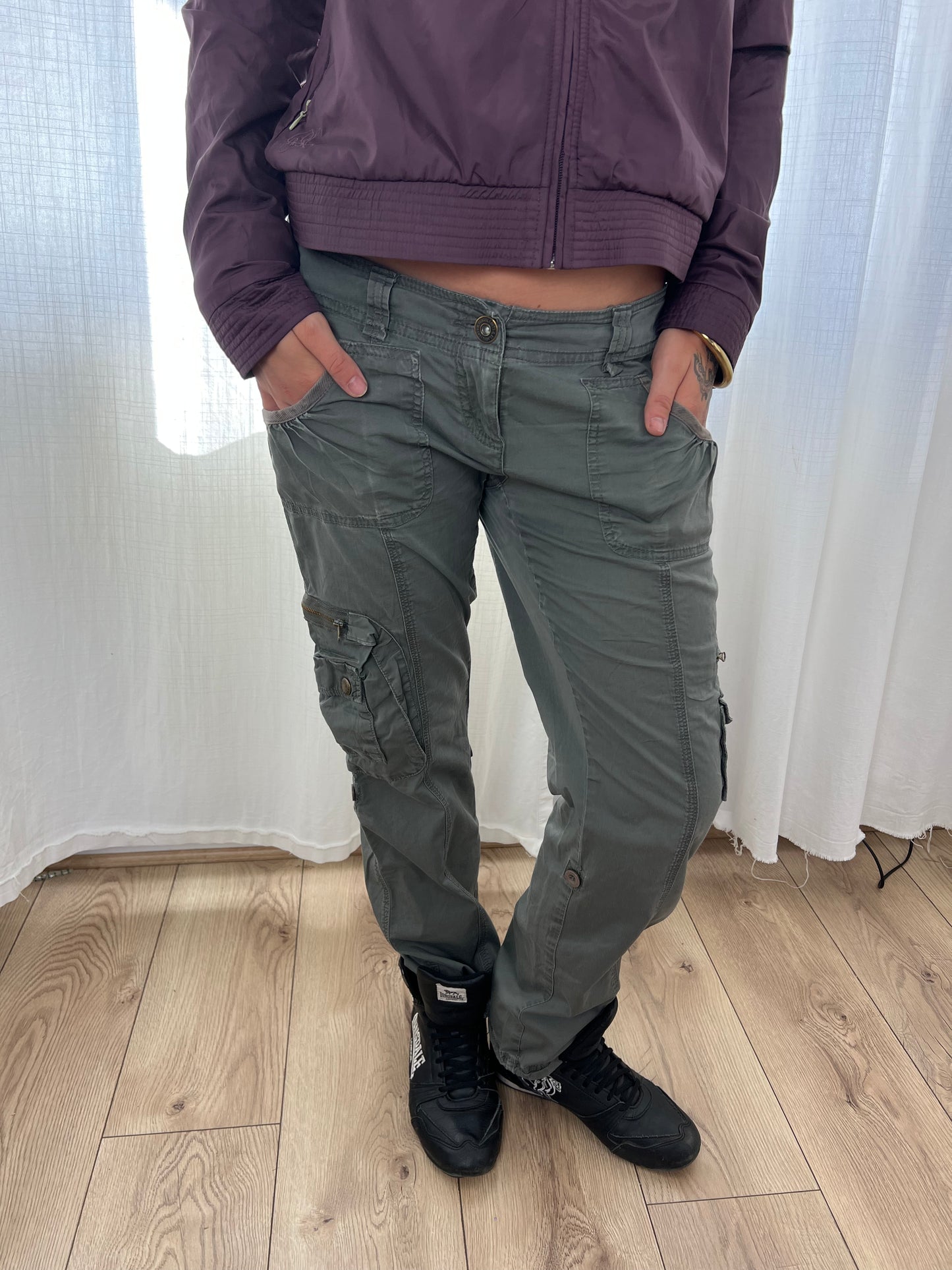 Vintage khaki cargo trousers