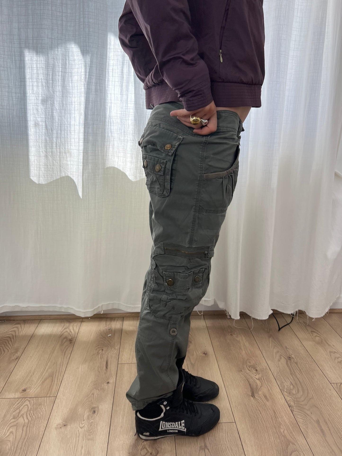 Vintage khaki cargo trousers