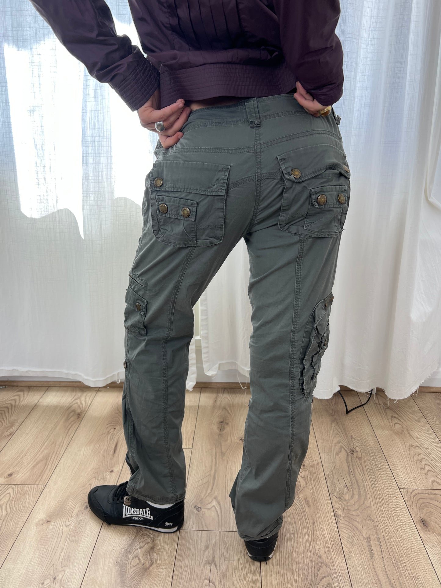 Vintage khaki cargo trousers