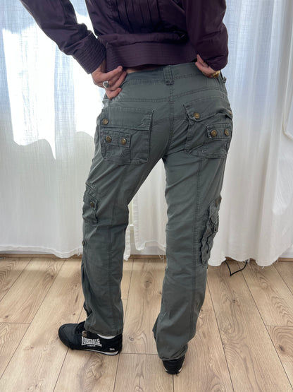 Vintage khaki cargo trousers