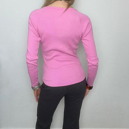 'pinko' pink ribbed long sleeve top