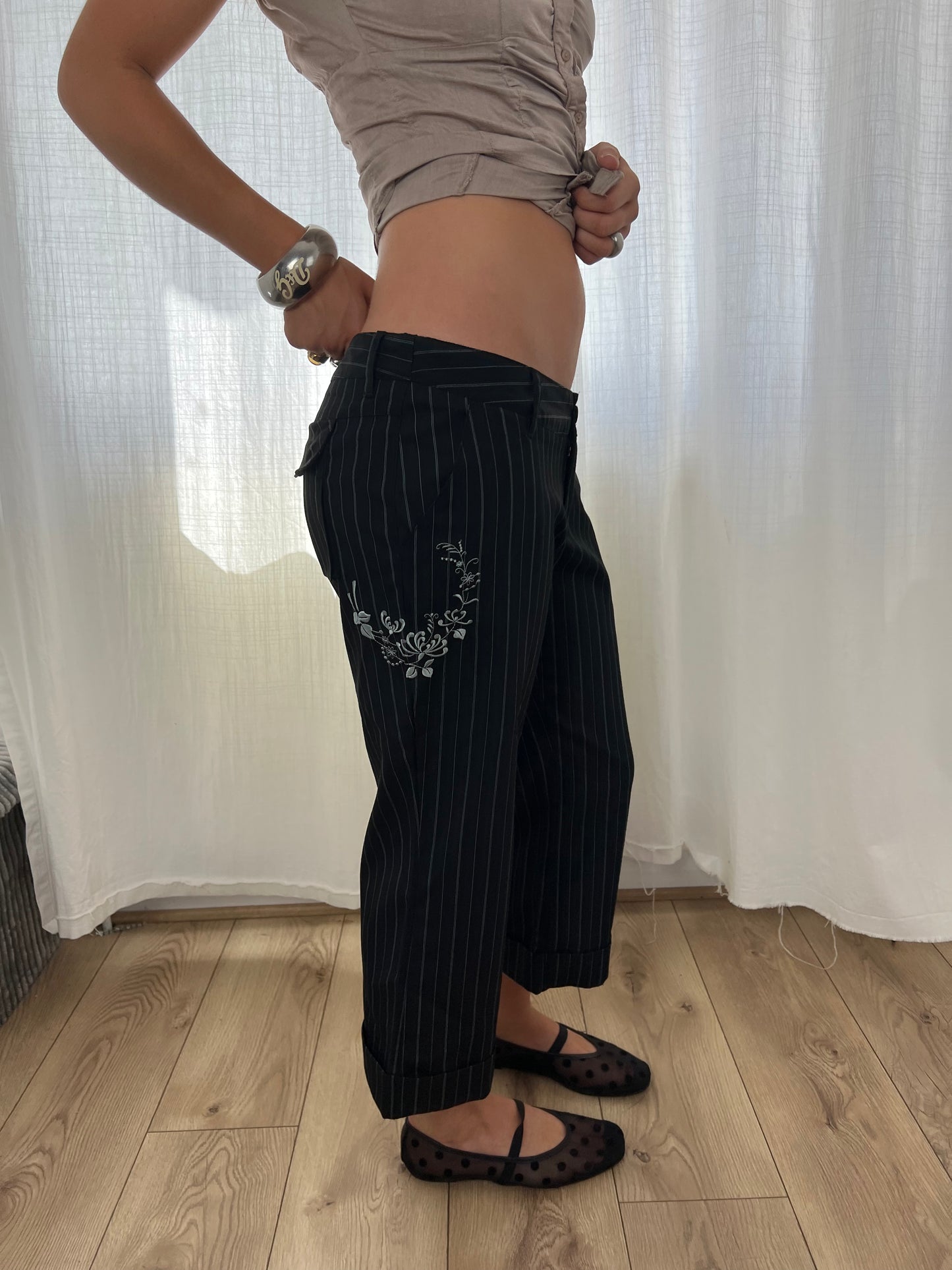 Vintage pinstripe capris