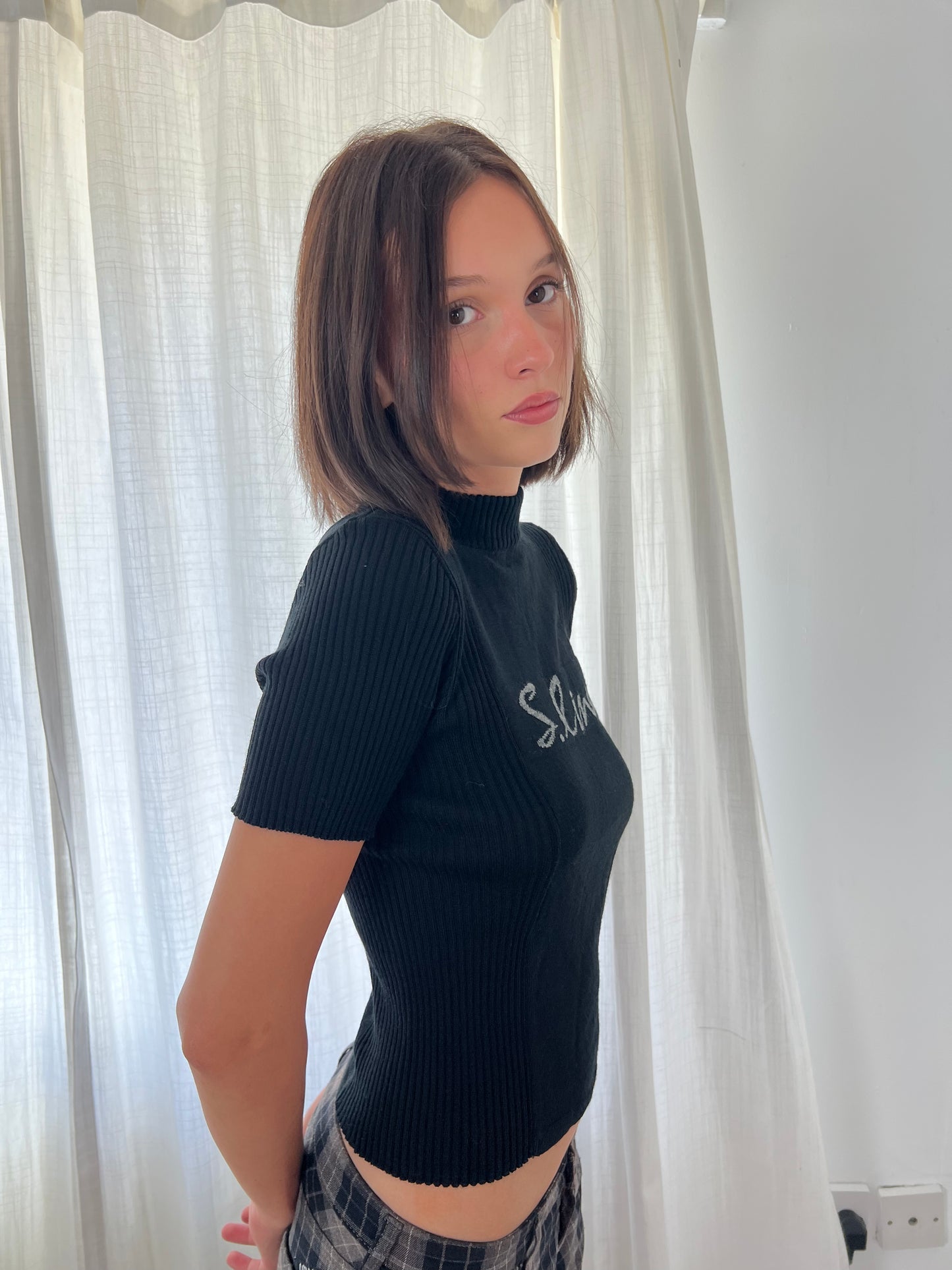 Vintage graphic ribbed knit